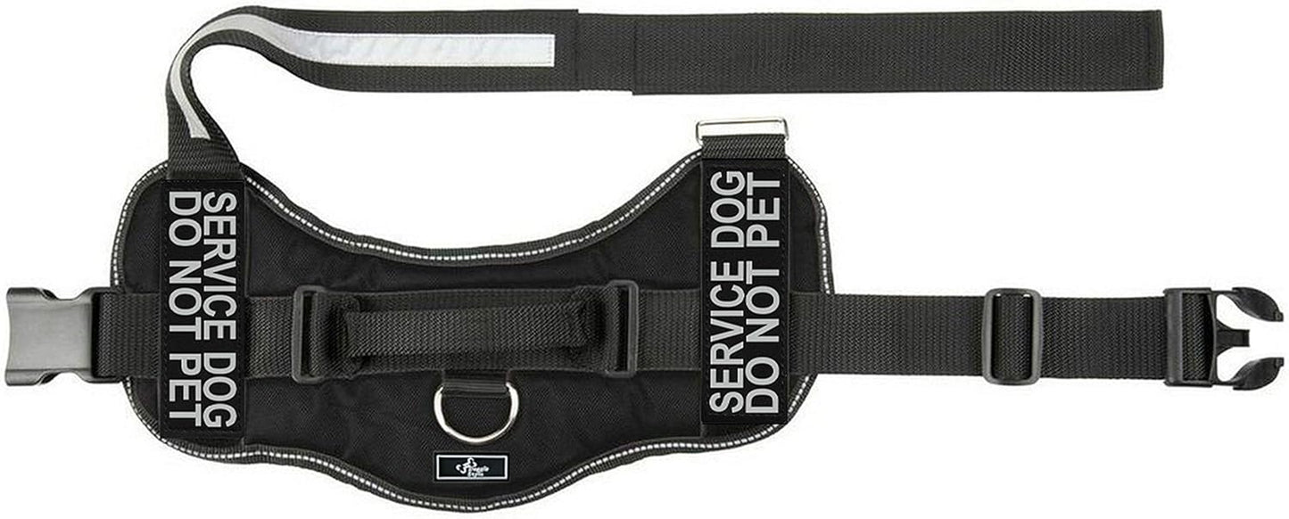 Service Dog Harness Vest Comes with 2 Reflective Service Dog DO NOT PET Removable Patches. Please Measure Dog before Ordering (Girth 12-16", Black)