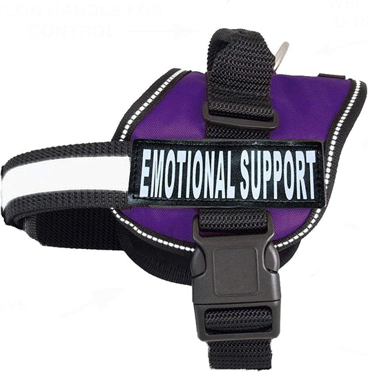 Emotional Support Dog Vest with 2 Free Hook and Loop Removable Emotional Support Animal Patches, Reflective Lightweight Cool Soft Adjustable K9 Harness (Girth 12”- 16" Purple)