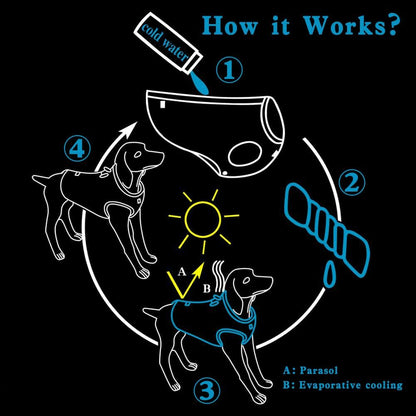 Truelove Adjustable Dog Cooling Vest Harness for Outdoor Activities and Training