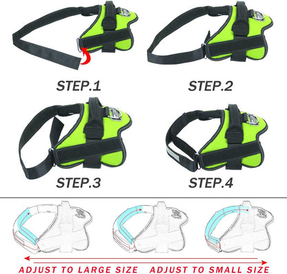 No-Pull Reflective Dog Harness - Adjustable and Breathable Vest with Handle for Outdoor Walking (Green, M)