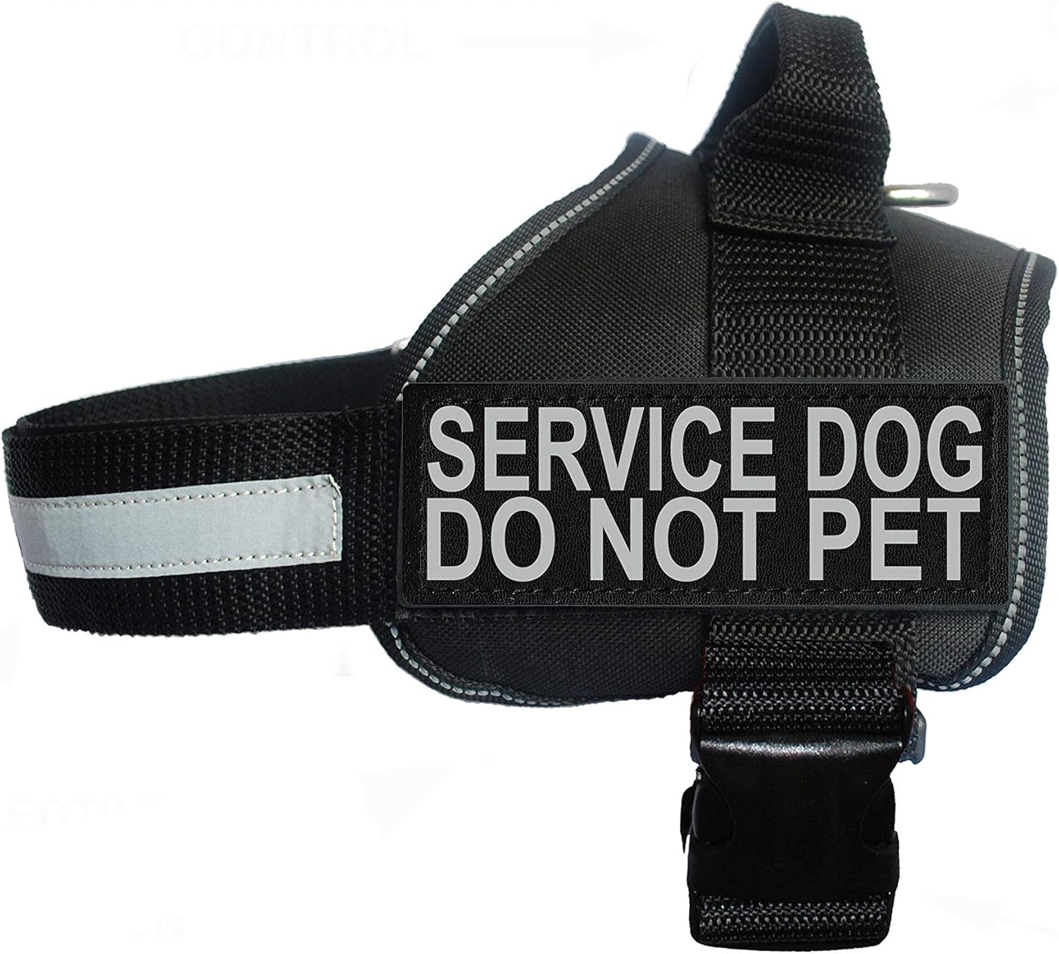 Service Dog Harness Vest Comes with 2 Reflective Service Dog DO NOT PET Removable Patches. Please Measure Dog before Ordering (Girth 12-16", Black)